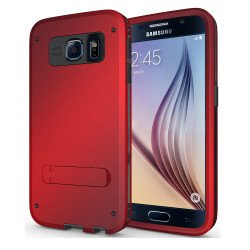 Galaxy S6 Strong Armor Hybrid with Stand (Red)